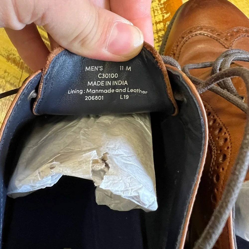 Cole Haan Men's Brown Leather Wingtip Derbys - Picture 9 of 9